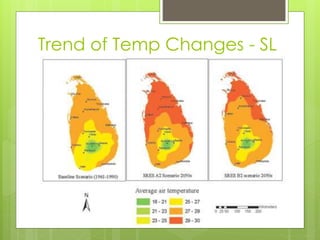 Trend of Temp Changes - SL
 Projected increases
 
