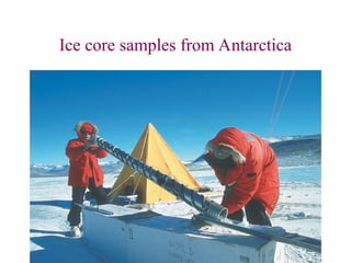 Ice core samples from Antarctica
 