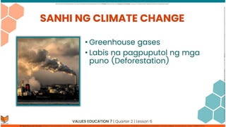 CLIMATE CHANGE values education  grade 7