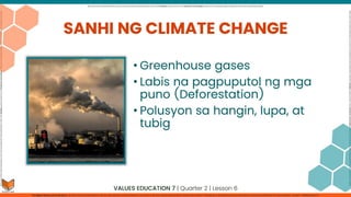 CLIMATE CHANGE values education  grade 7