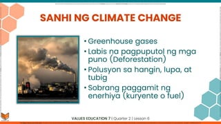 CLIMATE CHANGE values education  grade 7