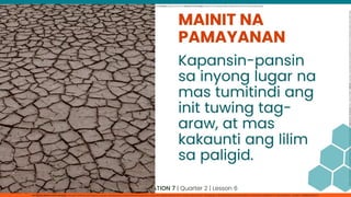 CLIMATE CHANGE values education  grade 7