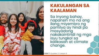 CLIMATE CHANGE values education  grade 7