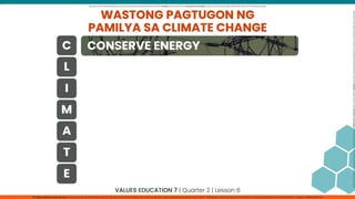 CLIMATE CHANGE values education  grade 7