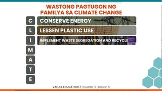 CLIMATE CHANGE values education  grade 7