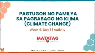 CLIMATE CHANGE values education  grade 7