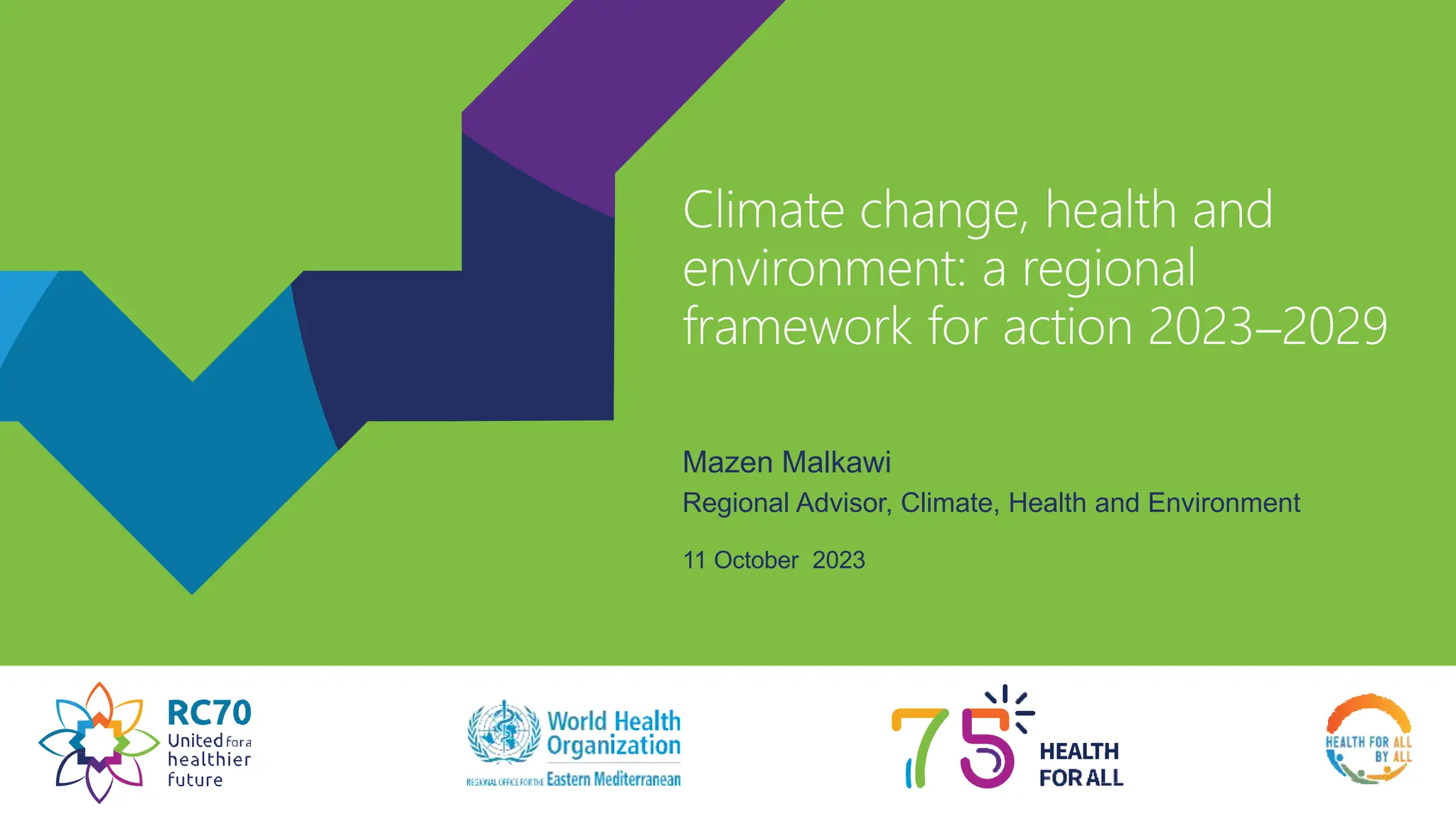 Climate change, health and environment a regional framework for action ...