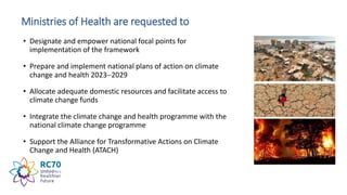 Climate change, health and environment a regional framework for action ...