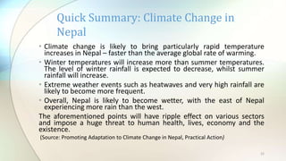 Climate change impacts in nepal and its future | PPTX