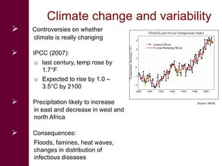 Climate change impacts on animal health and vector borne diseases