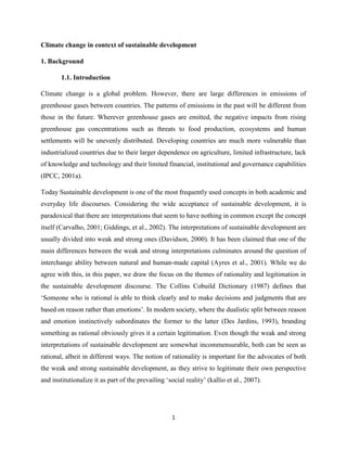 Climate change in context of sustainable development | PDF