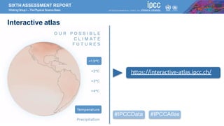 SIXTH ASSESSMENT REPORT
WorkingGroupI –ThePhysical ScienceBasis
Interactive atlas
https://interactive-atlas.ipcc.ch/
#IPCCData #IPCCAtlas
 