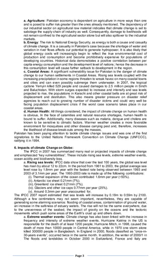 Climate change; its effects on pakistan | DOCX