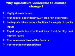 Climate change, its impact on agriculture and mitigation strategies | PPT