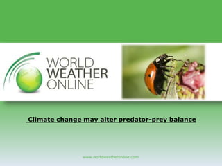 Climate change may alter predator-prey balance 
www.worldweatheronline.com 
 