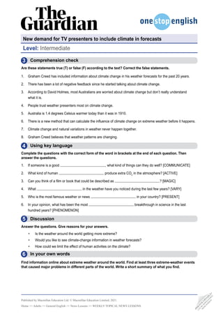 Present Continuous Form.pdf Climate Change news lesson (intermediate).pdf