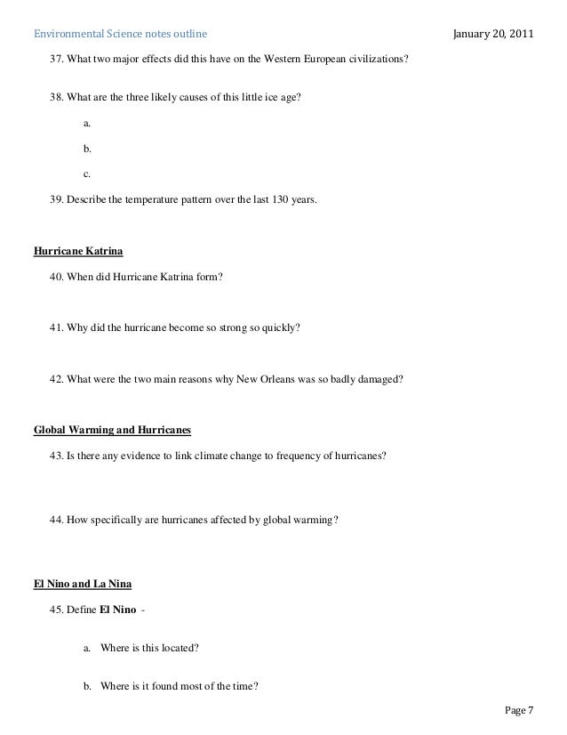 climate change outline essay