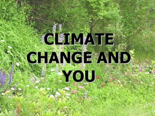 CLIMATE
CLIMATE
CHANGE AND
CHANGE AND
YOU
YOU
 