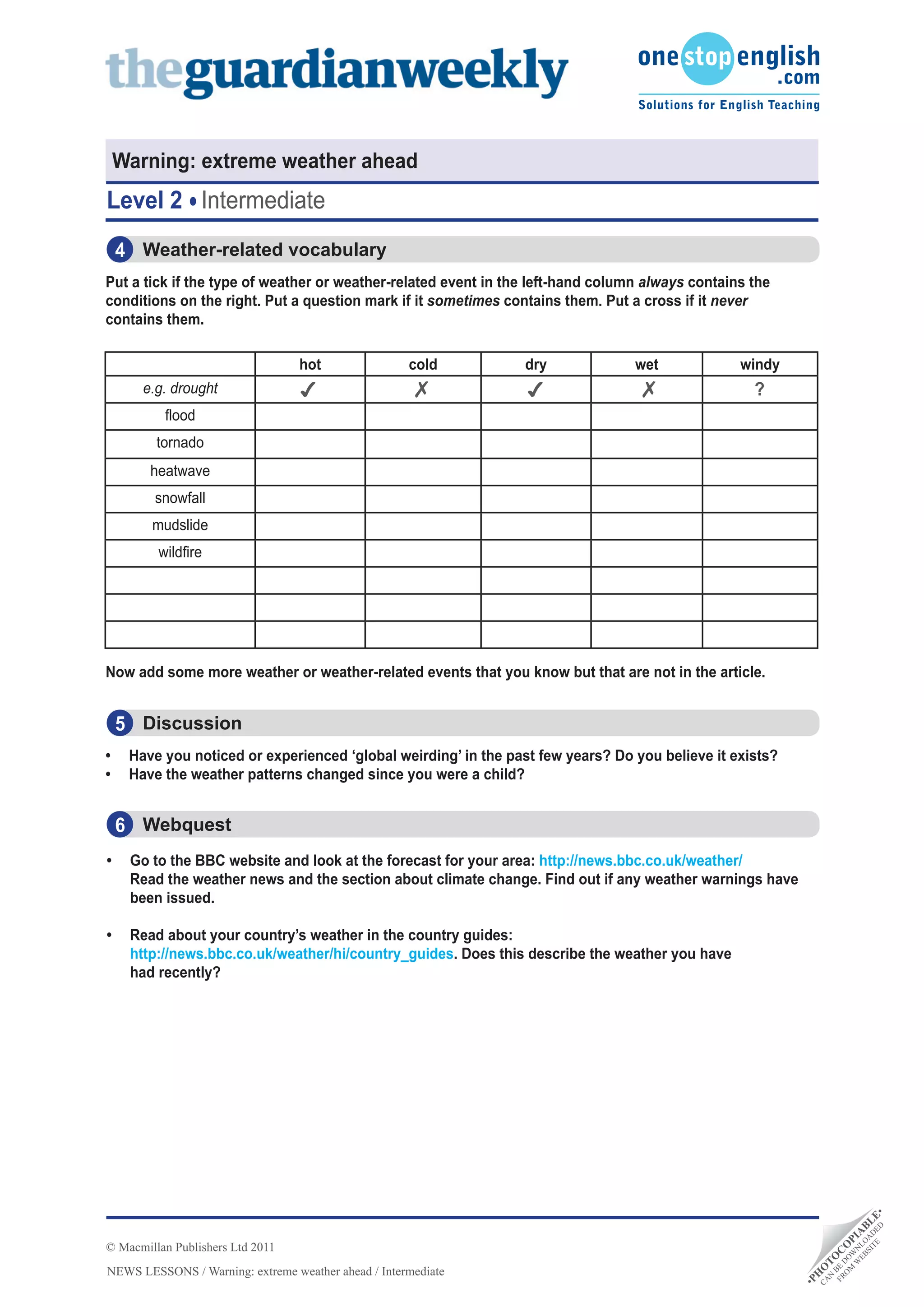 Climate change reading ni2