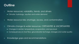 Climate change science, knowledge and impacts on water resources in ...