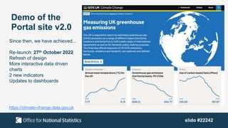 ONS UK Climate Change Statistics Portal event | PPT