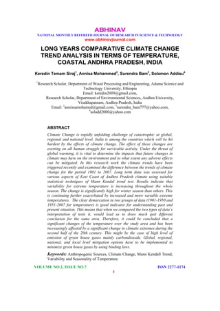 LONG YEARS COMPARATIVE CLIMATE CHANGE TREND ANALYSIS IN TERMS OF ...
