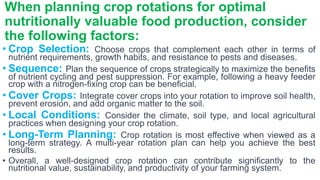 Climate conditions and crop rotation for optimal nutritionally valuable ...