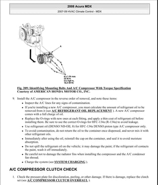 2007-2009 Acura MDX  HVAC Climate Control service manual