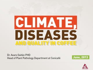CCH Lecture Series: Climate, diseases and quality in coffee 