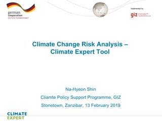 Page 1
Na-Hyeon Shin
Cliamte Policy Support Programme, GIZ
Stonetown, Zanzibar, 13 February 2019
Climate Change Risk Analysis –
Climate Expert Tool
 
