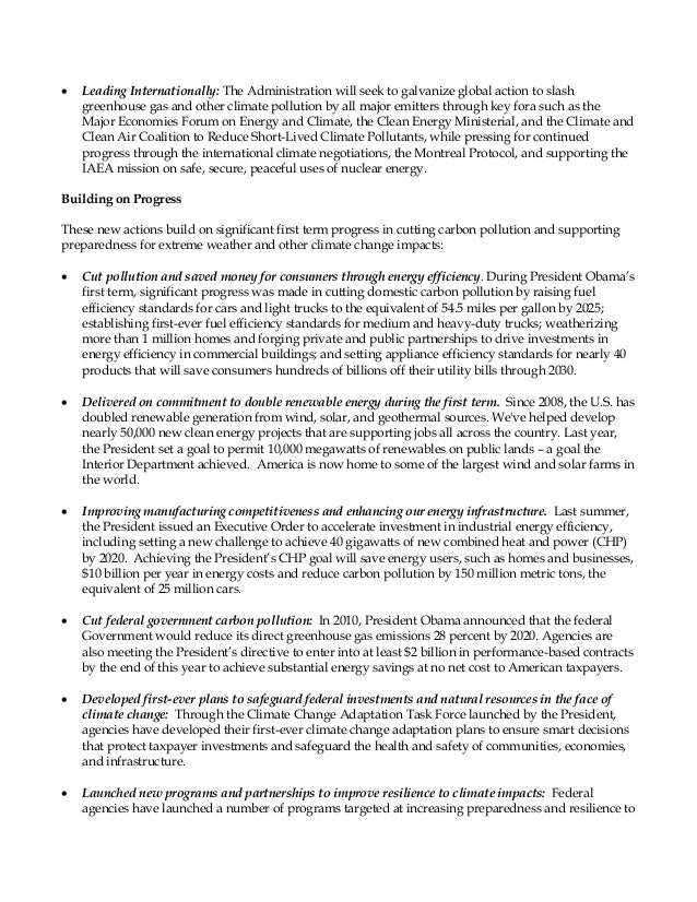 White House Background on Addressing Climate Change Slide 3