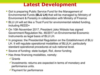 Climate financing in Indonesia: Finance for REDD+ & forest conservation