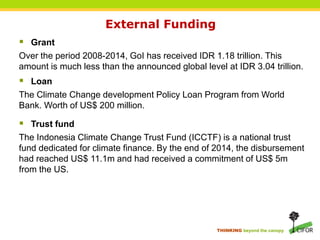 Climate financing in Indonesia: Finance for REDD+ & forest conservation