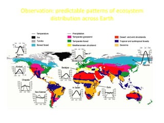 Observation: predictable patterns of ecosystem
          distribution across Earth
 