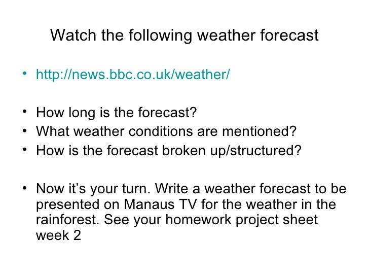 How to write a weather forecast