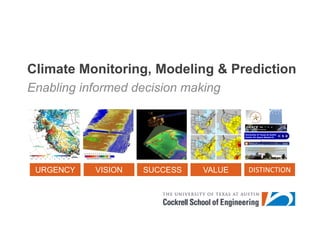 Climate Monitoring, Modeling & Prediction Enabling informed decision making 