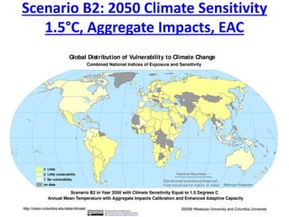 Scenario B2: 2050 Climate Sensitivity
1.5°C, Aggregate Impacts, EAC
 