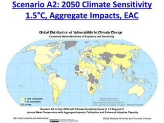 Scenario A2: 2050 Climate Sensitivity
1.5°C, Aggregate Impacts, EAC
 