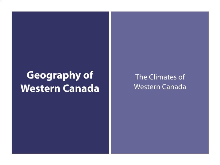 Climates Of Western Canada