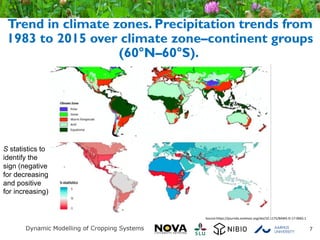 Trend in climate zones. Precipitation trends from
1983 to 2015 over climate zone–continent groups
(60°N–60°S).
7
S statistics to
identify the
sign (negative
for decreasing
and positive
for increasing)
Source:https://journals.ametsoc.org/doi/10.1175/BAMS-D-17-0065.1
 