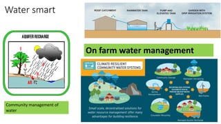 Water smart
On farm water management
Community management of
water
 
