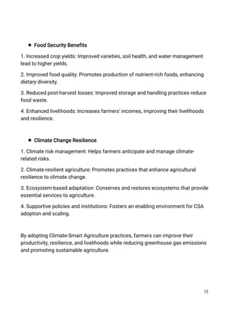Role of Climate Smart Agriculture(CSA) in addressing challenges of Food ...