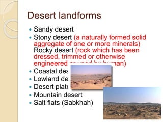 Desert Rocks Types Climate, Soil, Deserts types, Topography and Biomes (1).pptx
