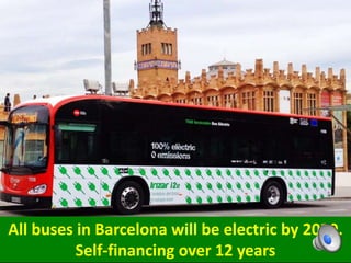 All buses in Barcelona will be electric by 2020.
Self-financing over 12 years
 