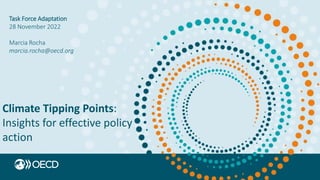 Climate Tipping Points:
Insights for effective policy
action
Task Force Adaptation
28 November 2022
Marcia Rocha
marcia.rocha@oecd.org
 