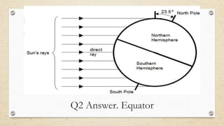 Q2 Answer. Equator
 