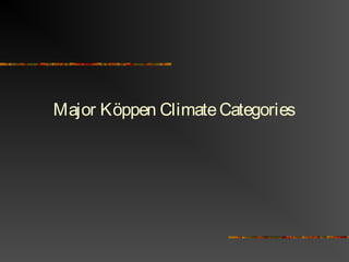 Major Köppen ClimateCategories
 