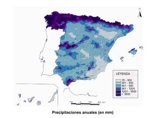 Precipitaciones anuales (en mm)
 