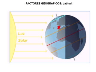 FACTORES GEOGRÁFICOS: Latitud.
 