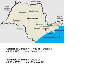 CLIMA BRASIL: tipos climáticos 
1 – Equatorial 
2 – Tropical 
3 – Tropical de Altitude 
4 – Tropical Atlântico/Úmido 
5 – ...